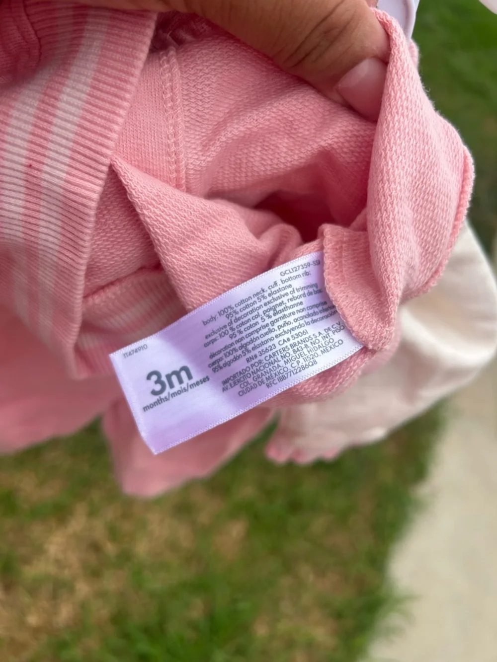 Carter's Pink and Cream Baby Girls Matching Jacket & Pants Set